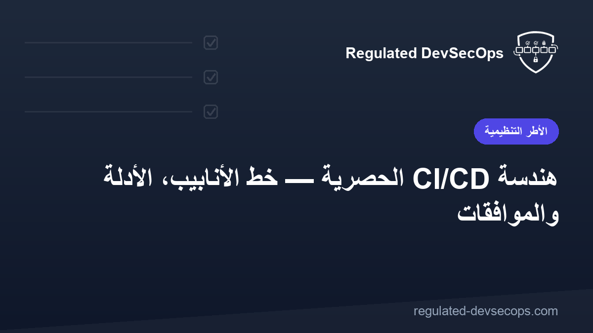 هندسة CI/CD الحصرية — خط الأنابيب، الأدلة والموافقات