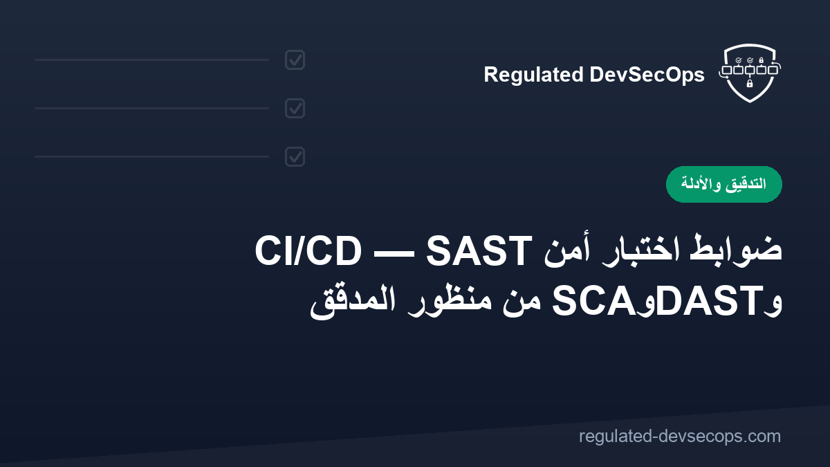 ضوابط اختبار أمن CI/CD — SAST وDASTوSCA من منظور المدقق