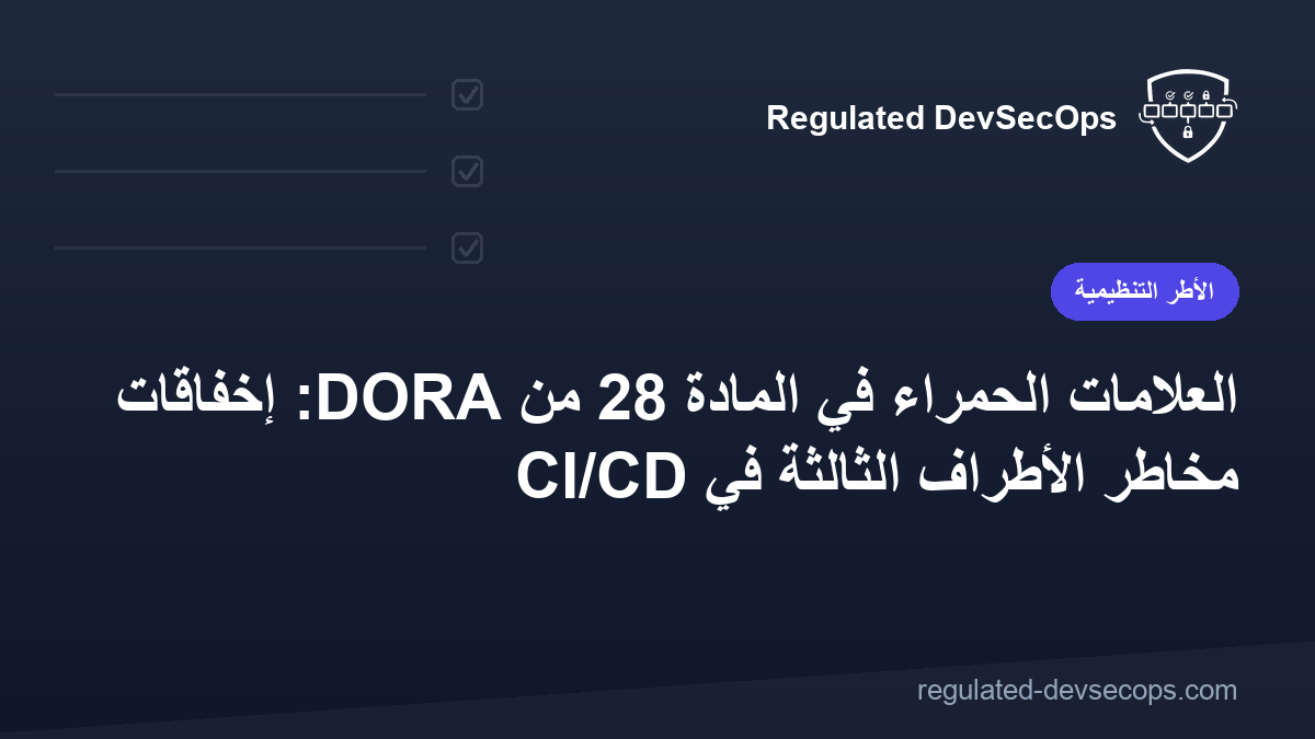 العلامات الحمراء في المادة 28 من DORA: إخفاقات مخاطر الأطراف الثالثة في CI/CD