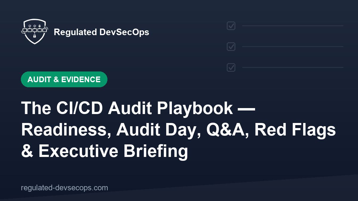 The CI/CD Audit Playbook — Readiness, Audit Day, Q&A, Red Flags & Executive Briefing