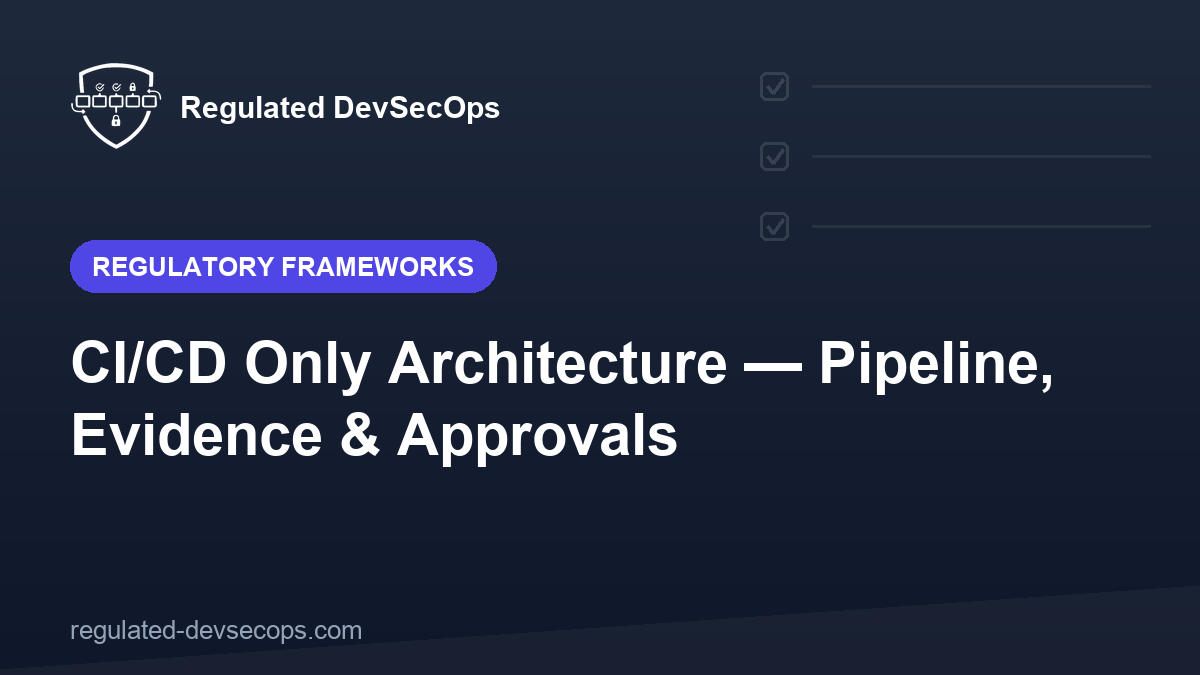 CI/CD Only Architecture — Pipeline, Evidence & Approvals