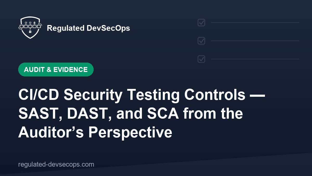 CI/CD Security Testing Controls — SAST, DAST, and SCA from the Auditor’s Perspective