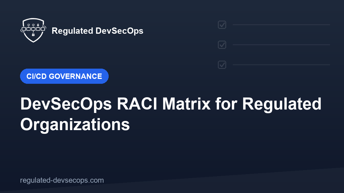 DevSecOps RACI Matrix for Regulated Organizations
