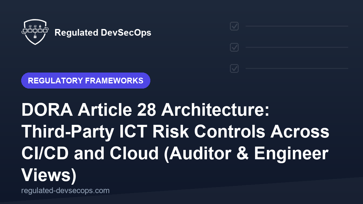 DORA Article 28 Architecture: Third-Party ICT Risk Controls Across CI/CD and Cloud (Auditor & Engineer Views)
