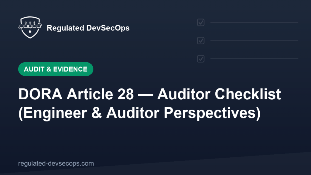 Dora Checklist.pdf DORA Article 28 Auditor Checklist for Engineers & Auditors