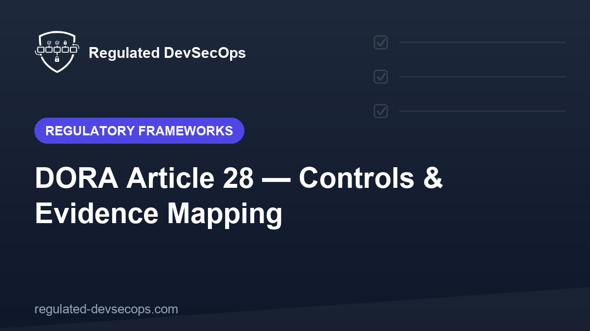 DORA Article 28 — Controls & Evidence Mapping