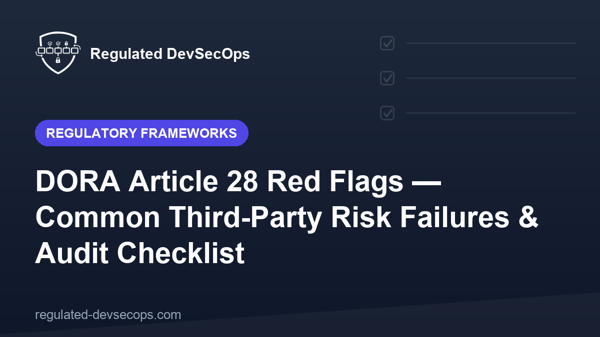 DORA Article 28 Red Flags — Common Third-Party Risk Failures & Audit Checklist
