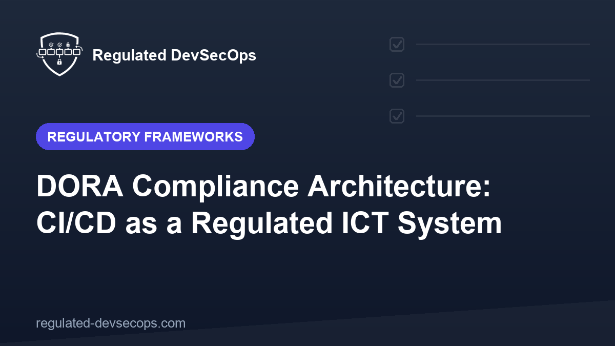 DORA Compliance Architecture: CI/CD as a Regulated ICT System