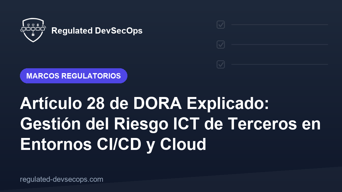 Artículo 28 de DORA Explicado: Gestión del Riesgo ICT de Terceros en Entornos CI/CD y Cloud