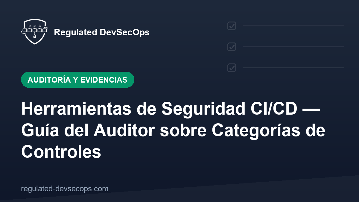 Herramientas de Seguridad CI/CD — Guía del Auditor sobre Categorías de Controles