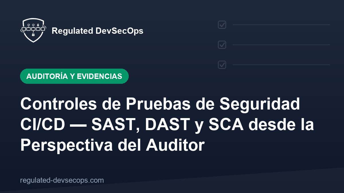 Controles de Pruebas de Seguridad CI/CD — SAST, DAST y SCA desde la Perspectiva del Auditor