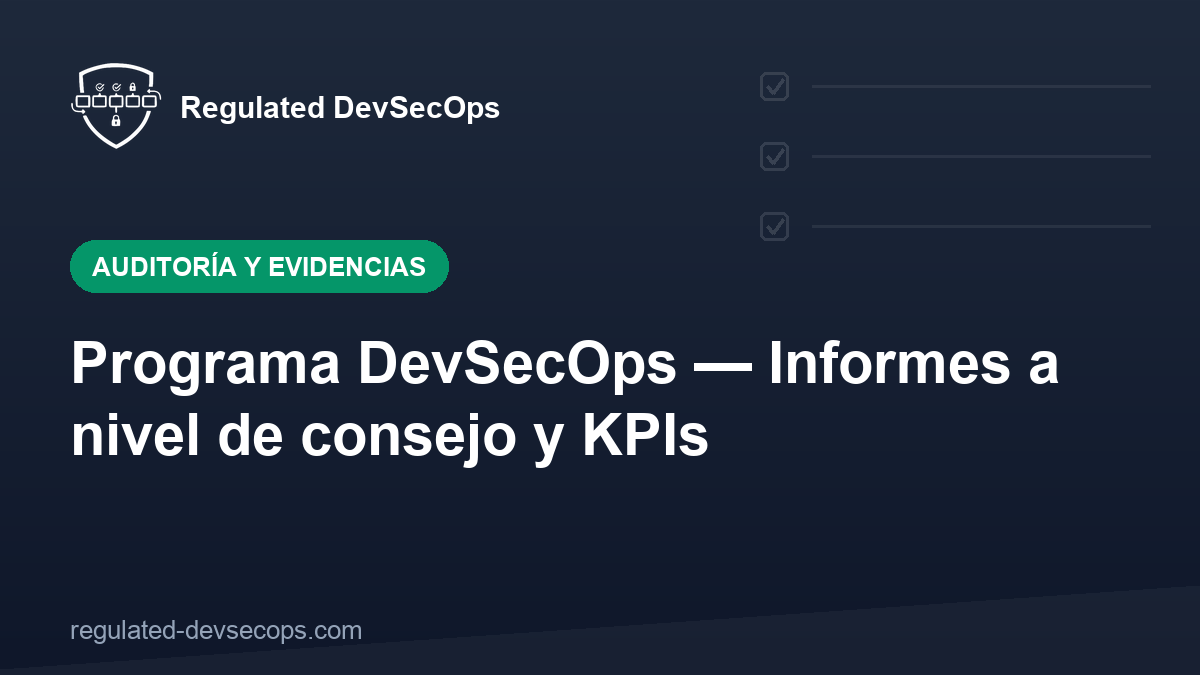 Programa DevSecOps — Informes a nivel de consejo y KPIs
