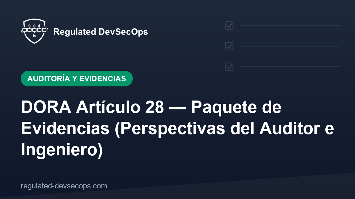 DORA Artículo 28 — Paquete de Evidencias (Perspectivas del Auditor e Ingeniero)