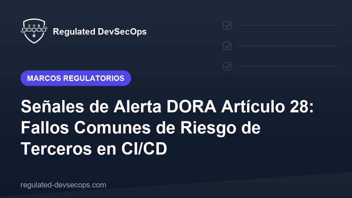 Señales de Alerta DORA Artículo 28: Fallos Comunes de Riesgo de Terceros en CI/CD