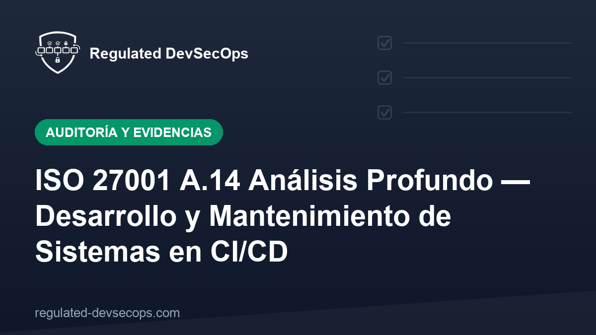 ISO 27001 A.14 Análisis Profundo — Desarrollo y Mantenimiento de Sistemas en CI/CD