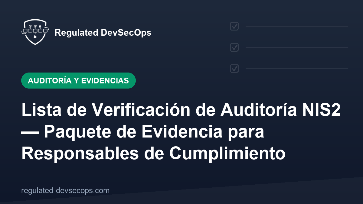Lista de Verificación de Auditoría NIS2 — Paquete de Evidencia para Responsables de Cumplimiento