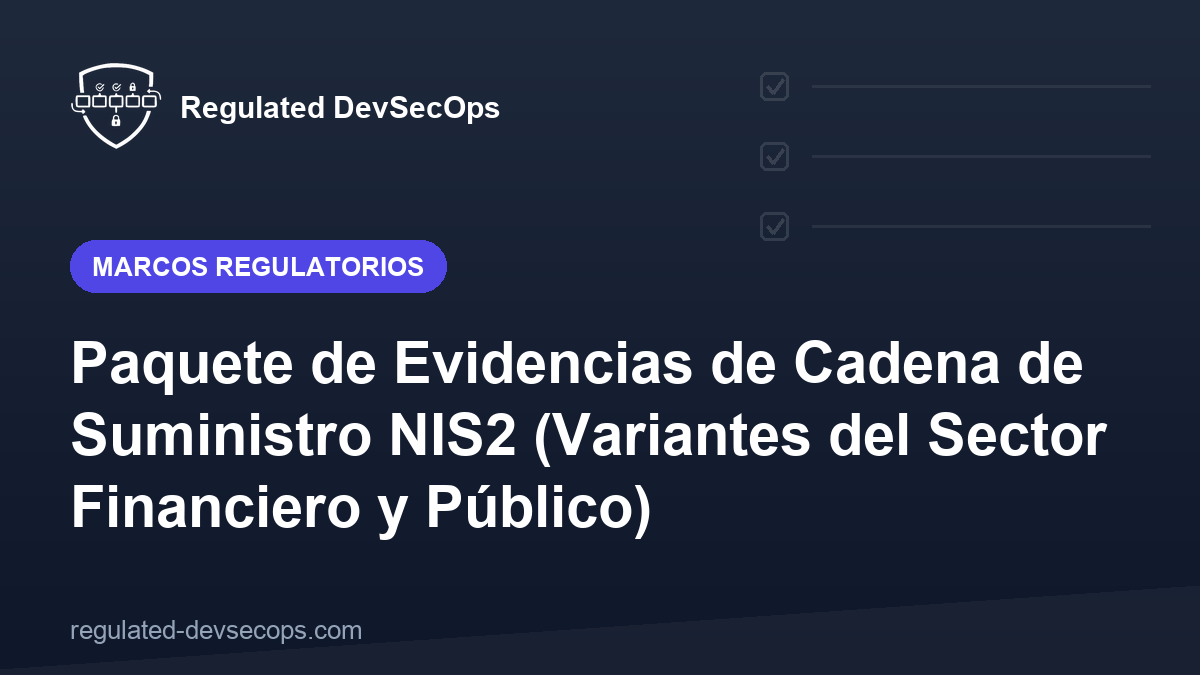 Paquete de Evidencias de Cadena de Suministro NIS2 (Variantes del Sector Financiero y Público)