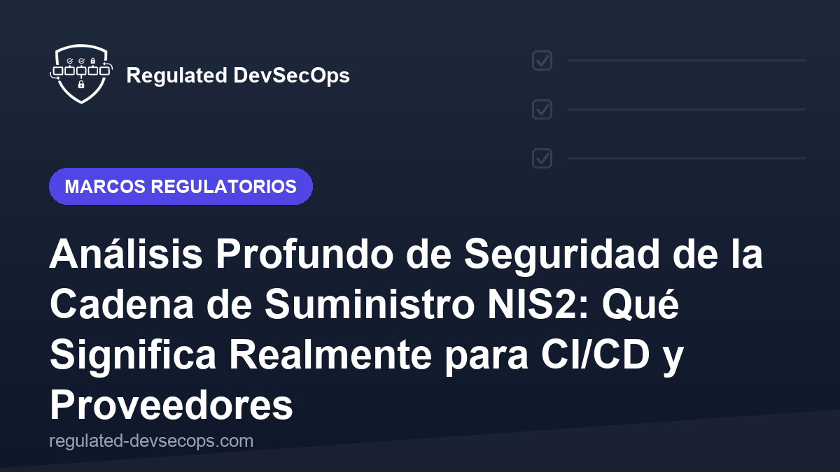 Análisis Profundo de Seguridad de la Cadena de Suministro NIS2: Qué Significa Realmente para CI/CD y Proveedores