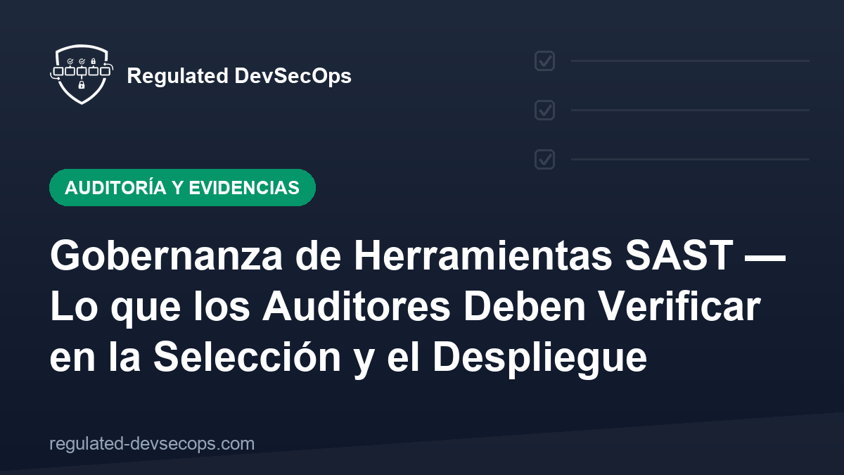 Gobernanza de Herramientas SAST — Lo que los Auditores Deben Verificar en la Selección y el Despliegue