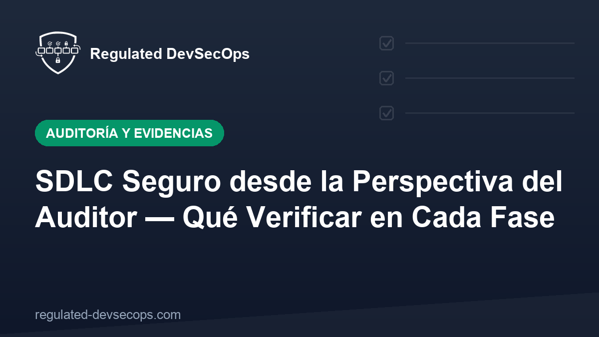 SDLC Seguro desde la Perspectiva del Auditor — Qué Verificar en Cada Fase