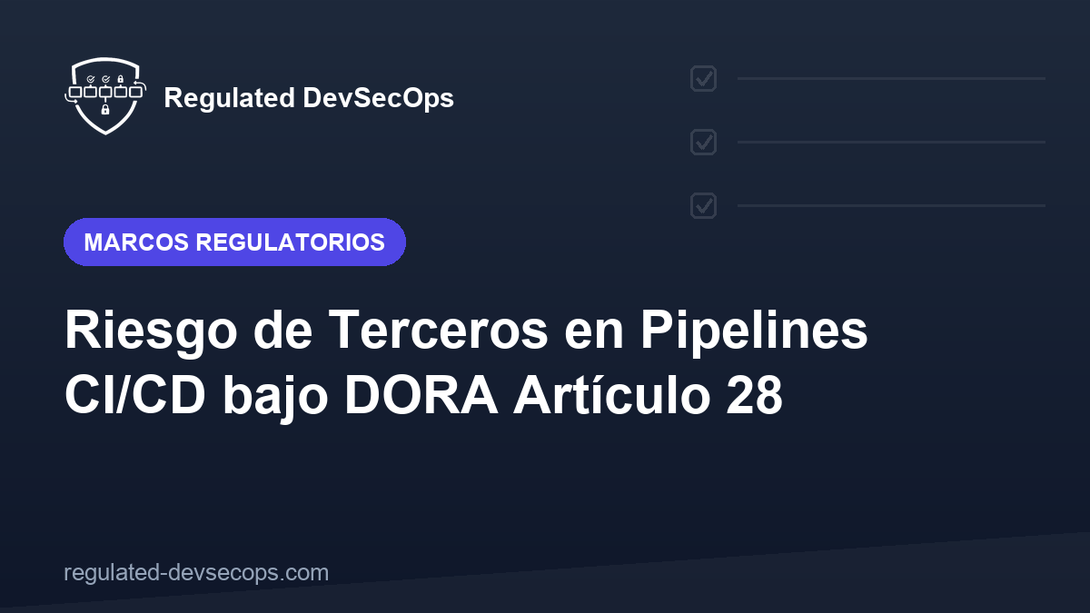 Riesgo de Terceros en Pipelines CI/CD bajo DORA Artículo 28