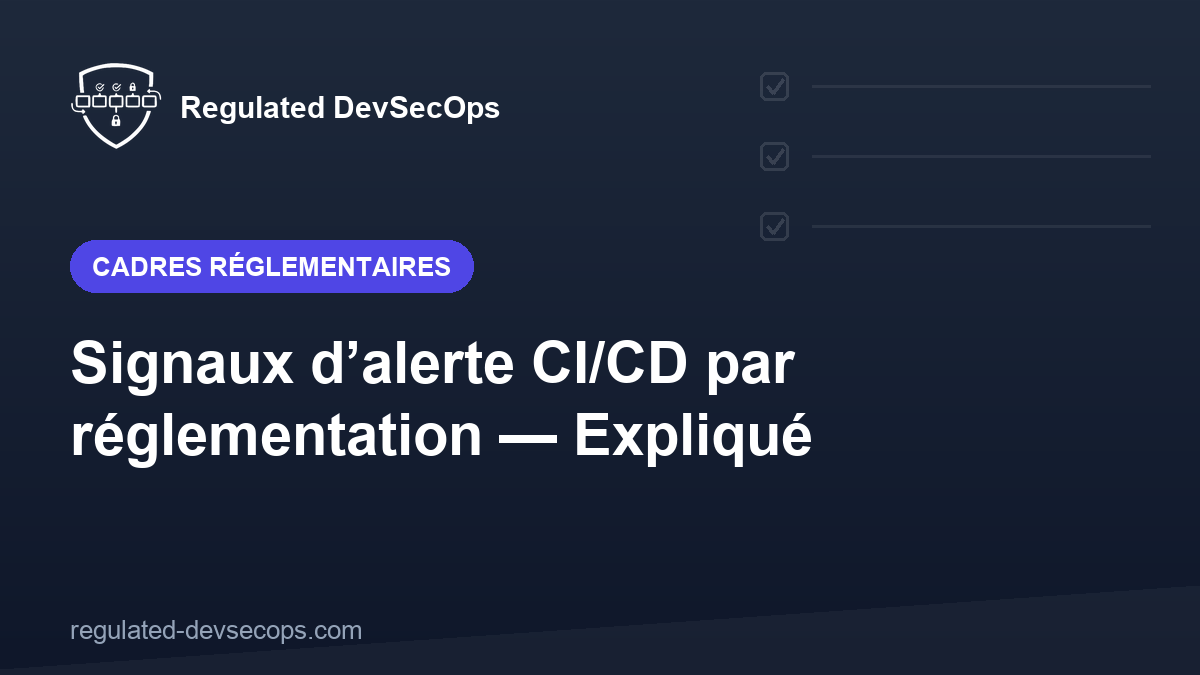Signaux d’alerte CI/CD par réglementation — Expliqué