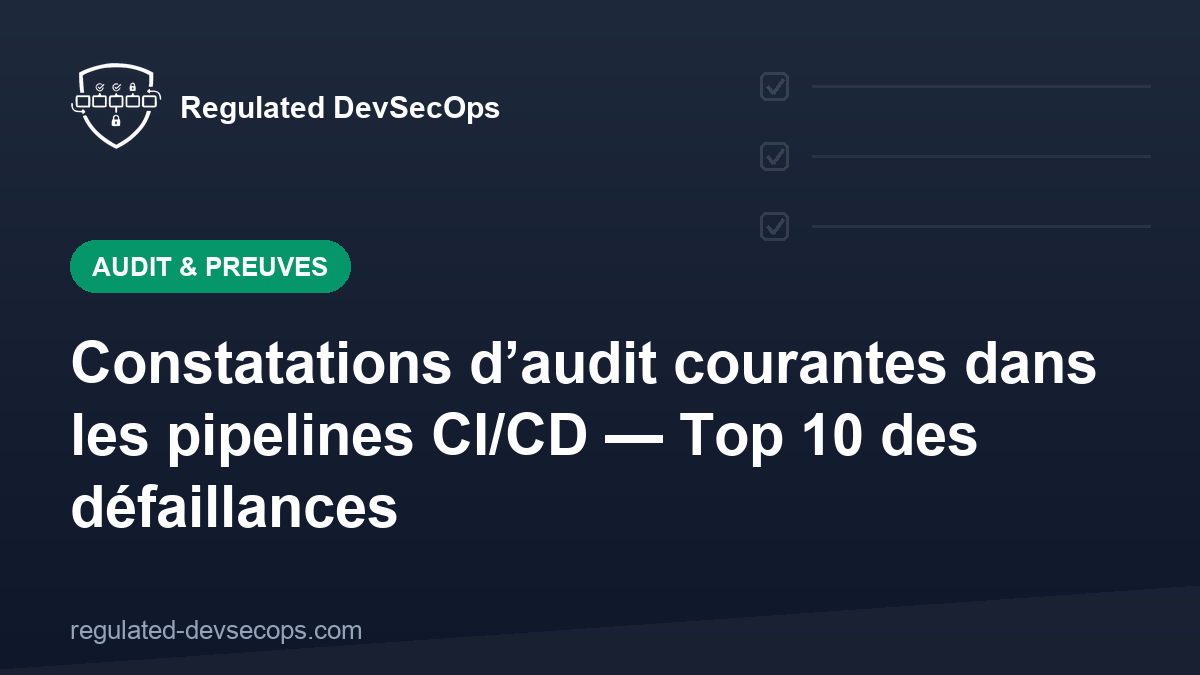 Constatations d’audit courantes dans les pipelines CI/CD — Top 10 des défaillances