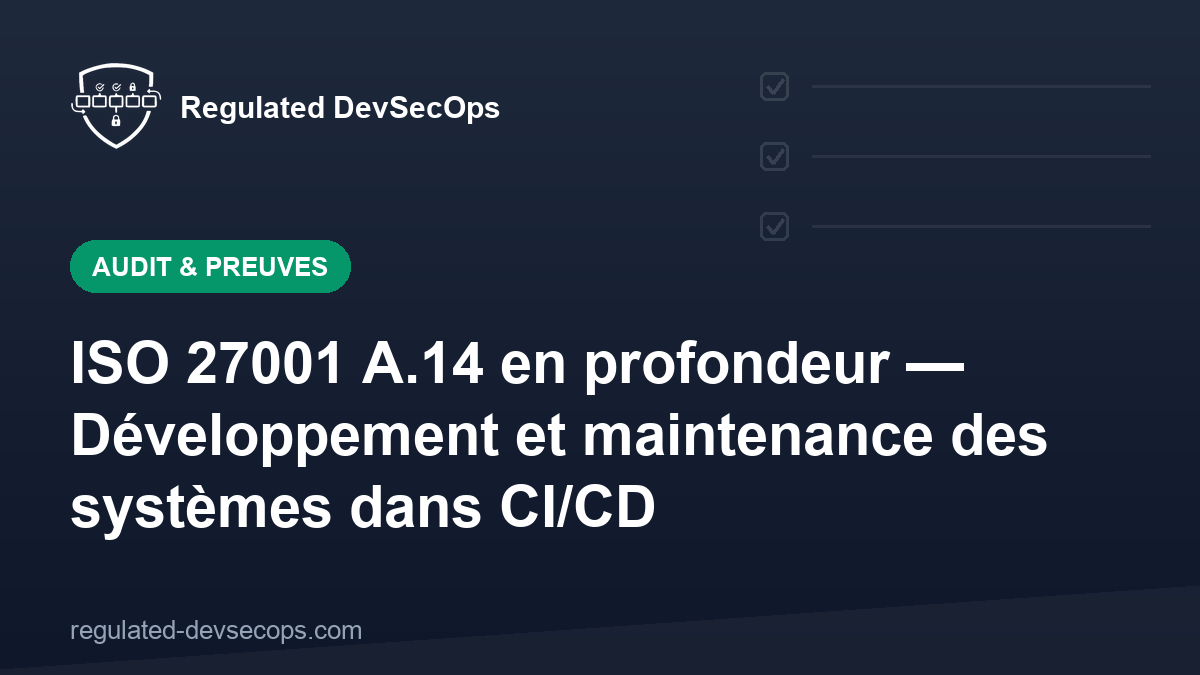 ISO 27001 A.14 en profondeur — Développement et maintenance des systèmes dans CI/CD