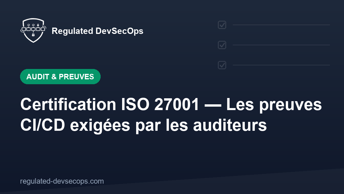 Certification ISO 27001 — Les preuves CI/CD exigées par les auditeurs
