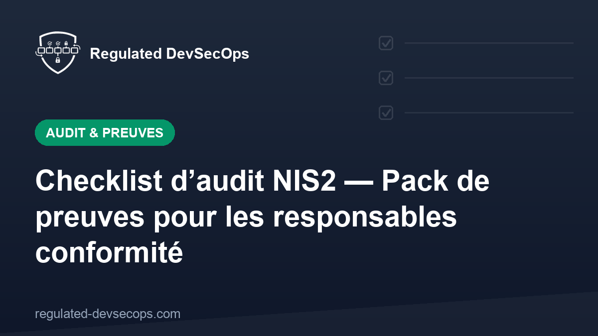 Checklist d’audit NIS2 — Pack de preuves pour les responsables conformité