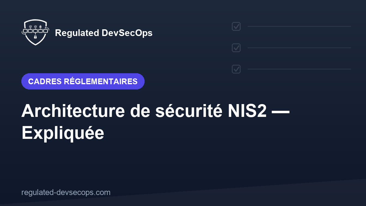 Architecture de sécurité NIS2 — Expliquée