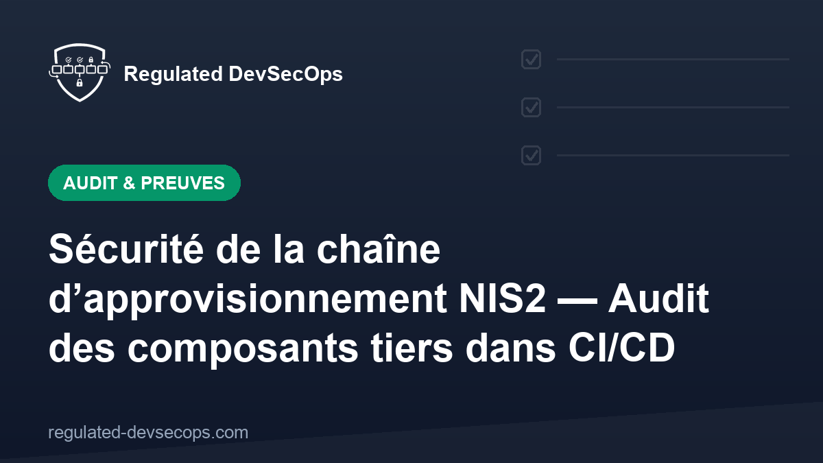 Sécurité de la chaîne d’approvisionnement NIS2 — Audit des composants tiers dans CI/CD