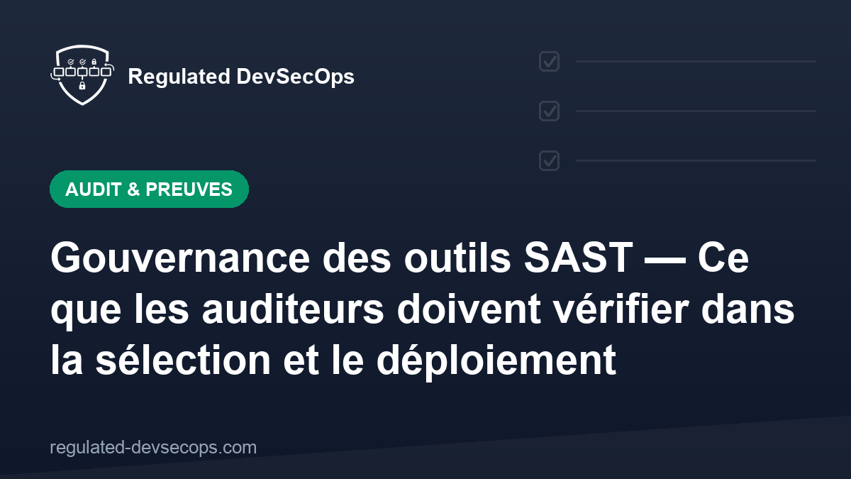 Gouvernance des outils SAST — Ce que les auditeurs doivent vérifier dans la sélection et le déploiement