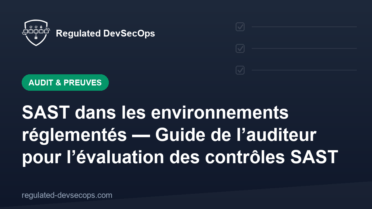 SAST dans les environnements réglementés — Guide de l’auditeur pour l’évaluation des contrôles SAST