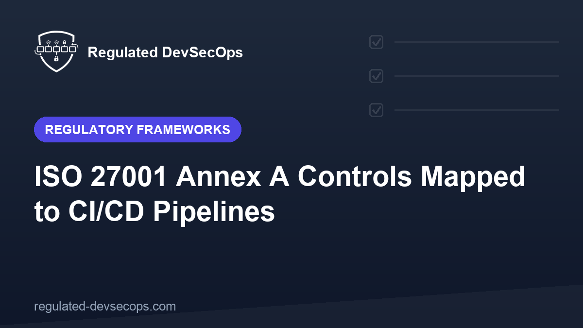 ISO 27001 Annex A Controls Mapped to CI/CD Pipelines