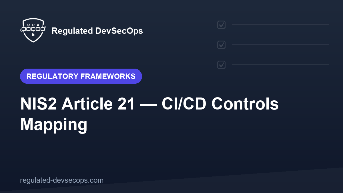 NIS2 Article 21 — CI/CD Controls Mapping