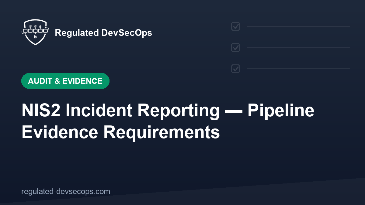 NIS2 Incident Reporting — Pipeline Evidence Requirements