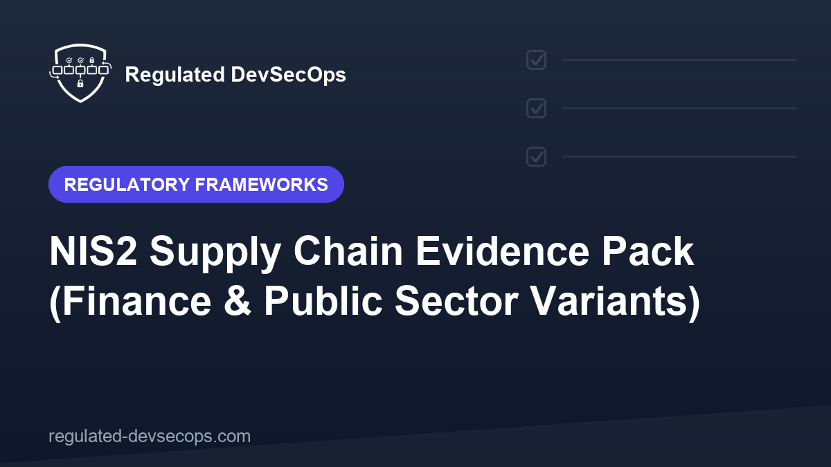 NIS2 Supply Chain Evidence Pack (Finance & Public Sector Variants)