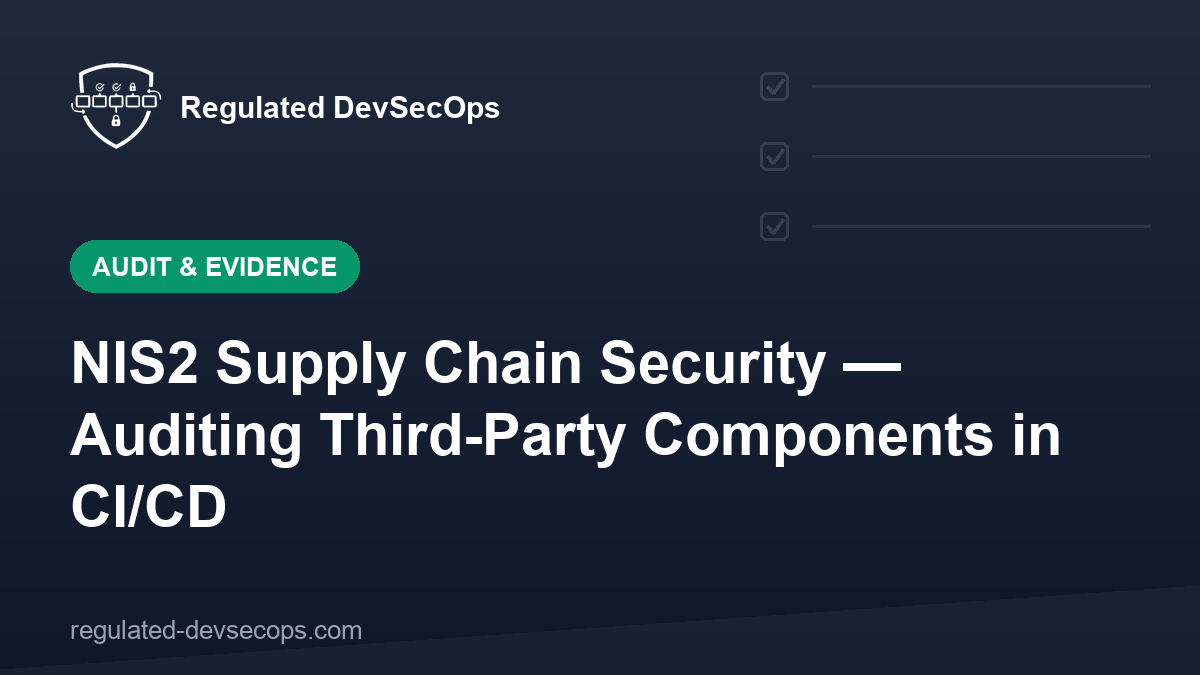 NIS2 Supply Chain Security — Auditing Third-Party Components in CI/CD