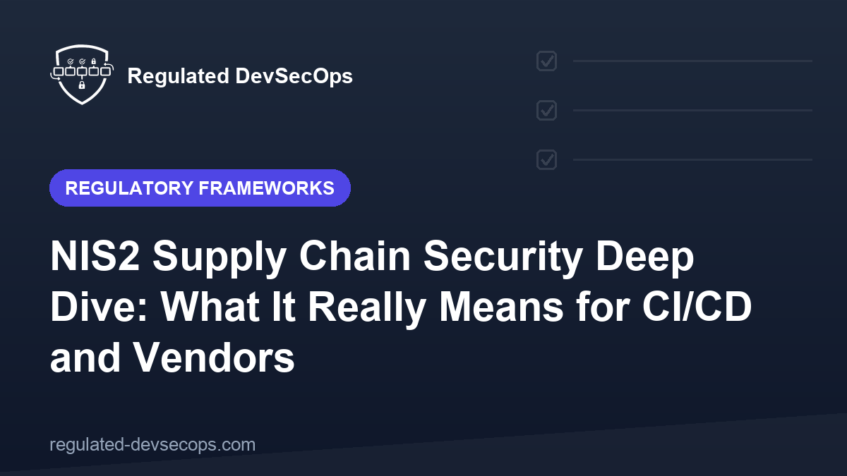 NIS2 Supply Chain Security Deep Dive: What It Really Means for CI/CD and Vendors