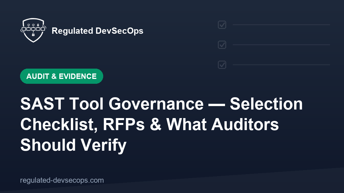 SAST Tool Governance — Selection Checklist, RFPs & What Auditors Should Verify