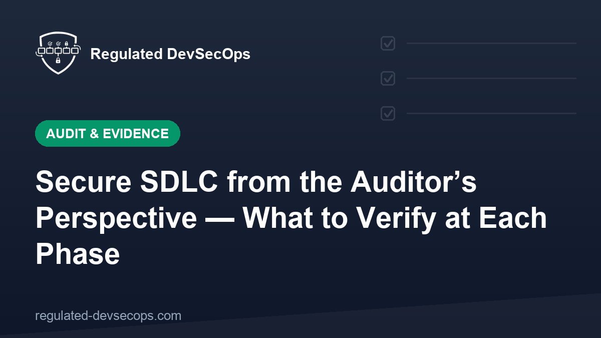 Secure SDLC from the Auditor’s Perspective — What to Verify at Each Phase