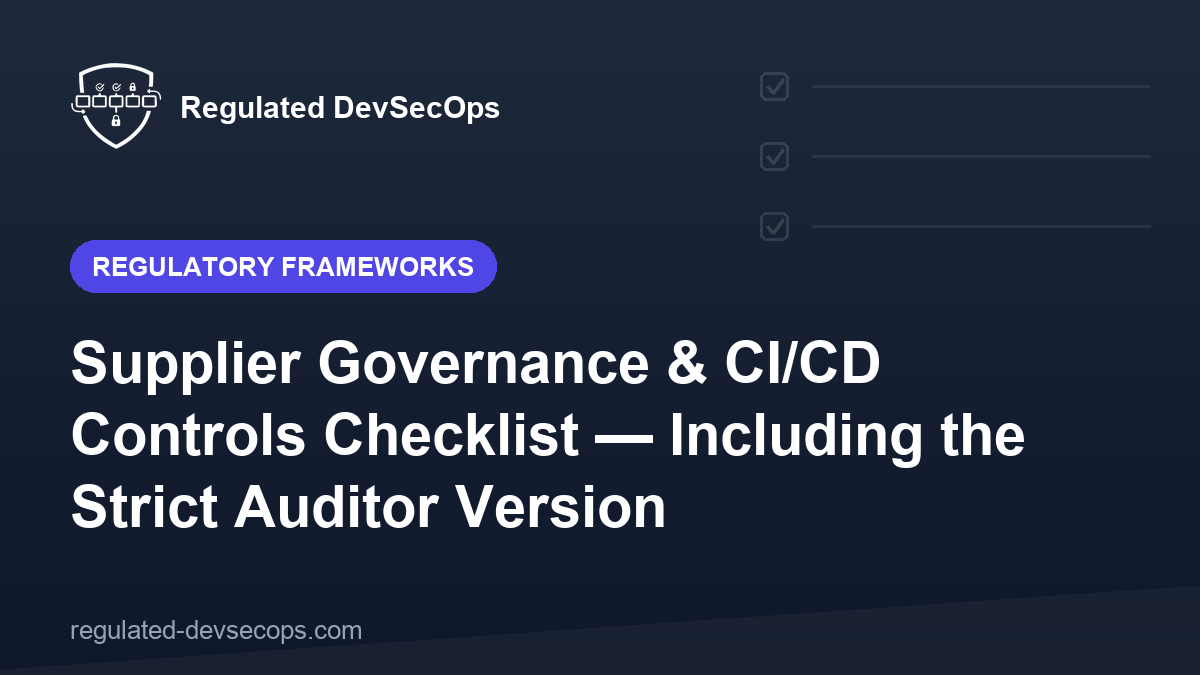 Supplier Governance & CI/CD Controls Checklist — Including the Strict Auditor Version