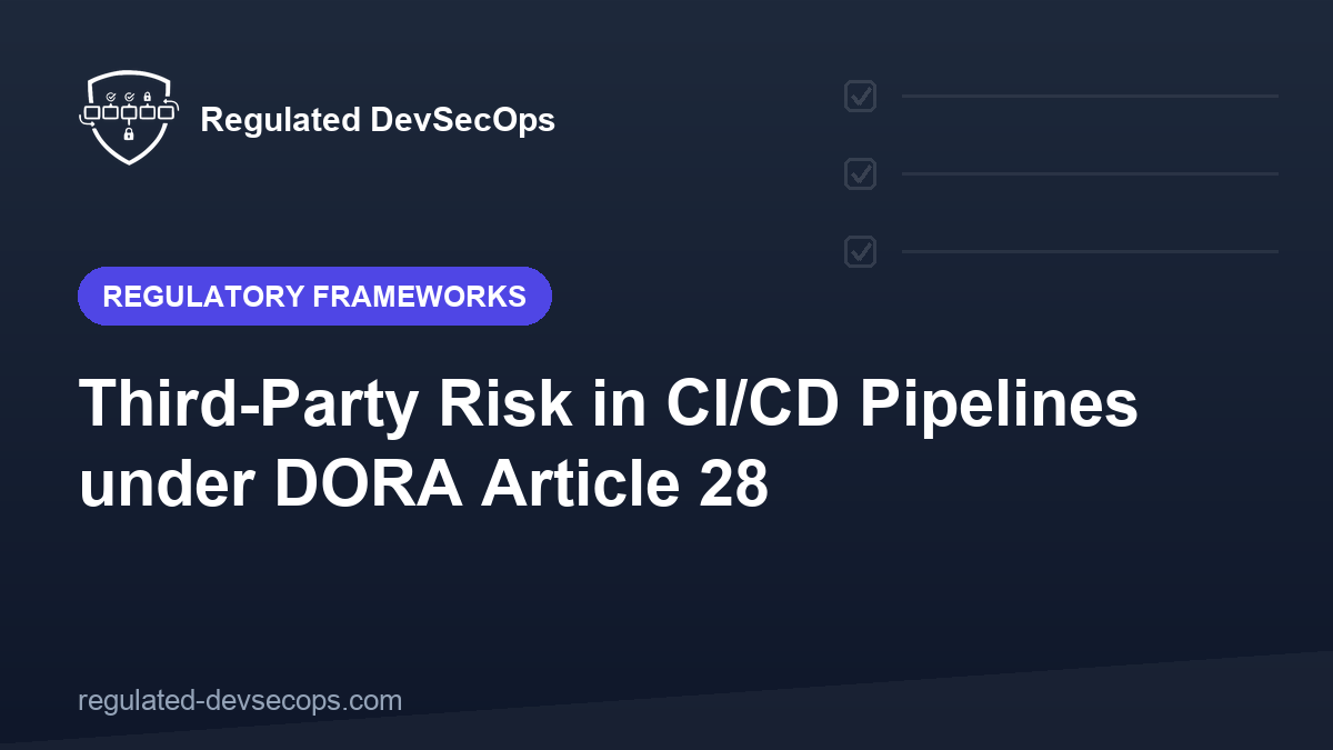 Third-Party Risk in CI/CD Pipelines under DORA Article 28
